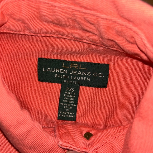 Lauren Ralph Lauren Denim Jacket P/S Women Pink Trucker Pockets LRL Jeans Co - Picture 4 of 4